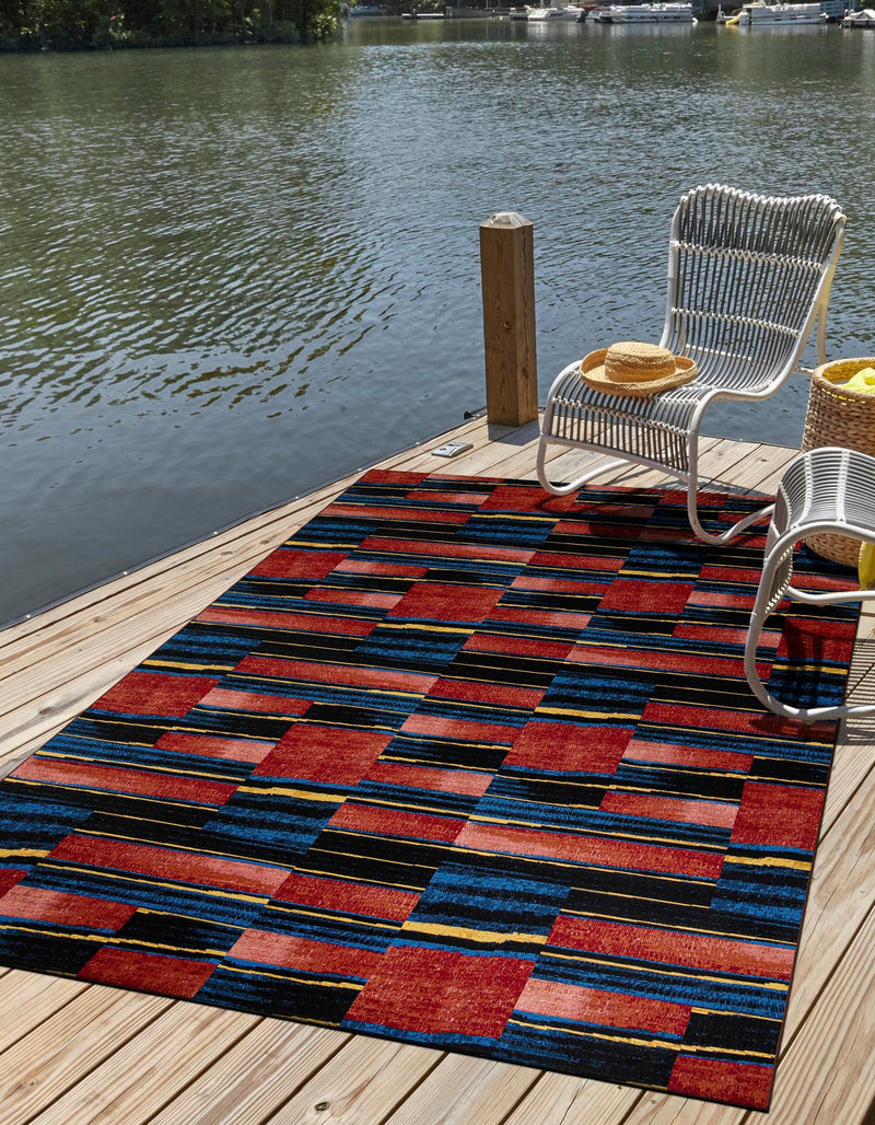 Urban Terrace Collection Area Rug -  Courtyard Rectangle Multi  lifestyle 2