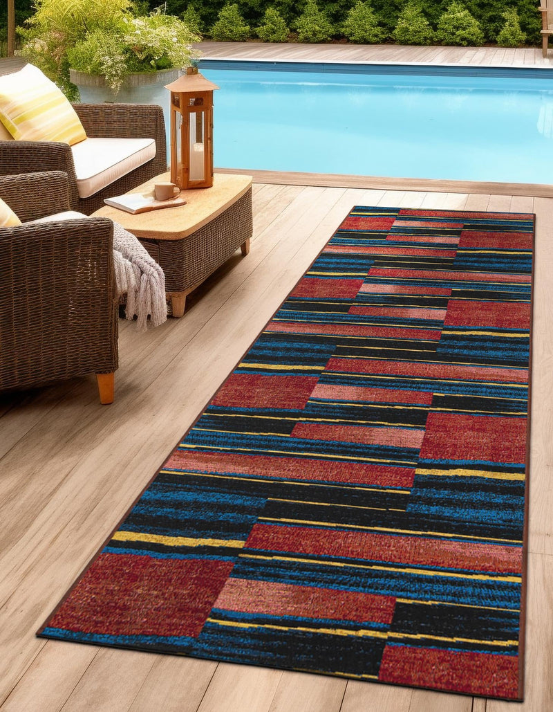 Urban Terrace Collection Area Rug -  Courtyard Runner Multi  lifestyle 49