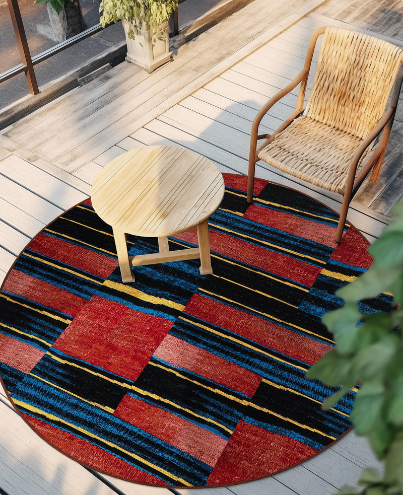 Urban Terrace Collection Area Rug -  Courtyard Round Multi  lifestyle 45