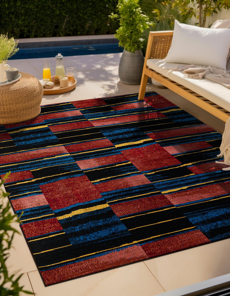 Urban Terrace Collection Area Rug -  Courtyard Square Multi  lifestyle 26