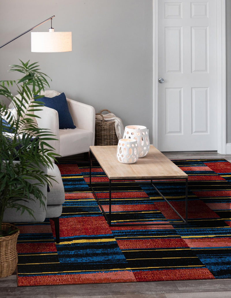 Urban Terrace Collection Area Rug -  Courtyard Square Multi  lifestyle 35