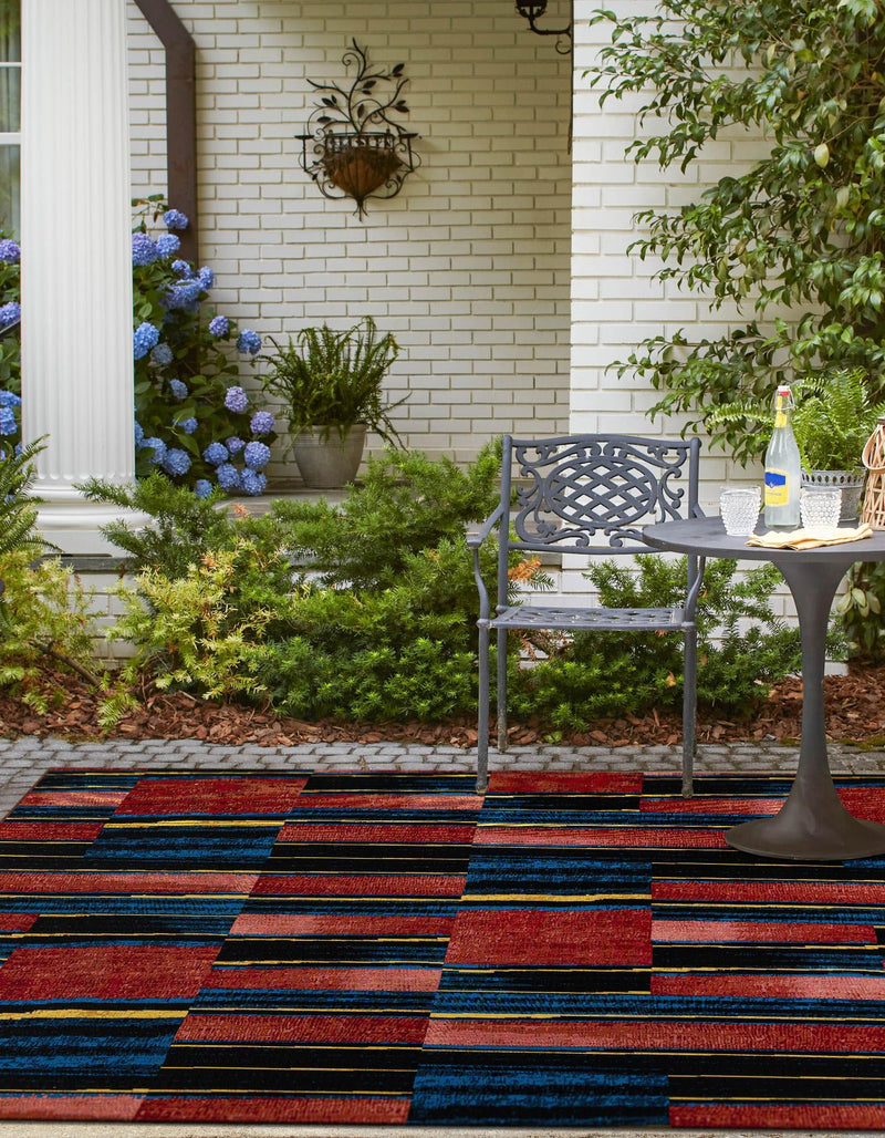 Urban Terrace Collection Area Rug -  Courtyard Square Multi  lifestyle 50