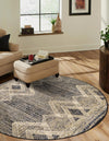 Urban Terrace Collection Area Rug -  Loft Round Charcoal  lifestyle 30