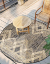 Urban Terrace Collection Area Rug -  Loft Round Charcoal  lifestyle 51