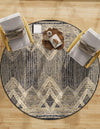 Urban Terrace Collection Area Rug -  Loft Round Charcoal  lifestyle 54