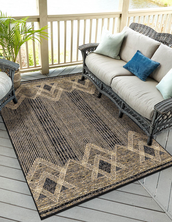 Urban Terrace Collection Area Rug -  Loft Rectangle Charcoal  lifestyle 2