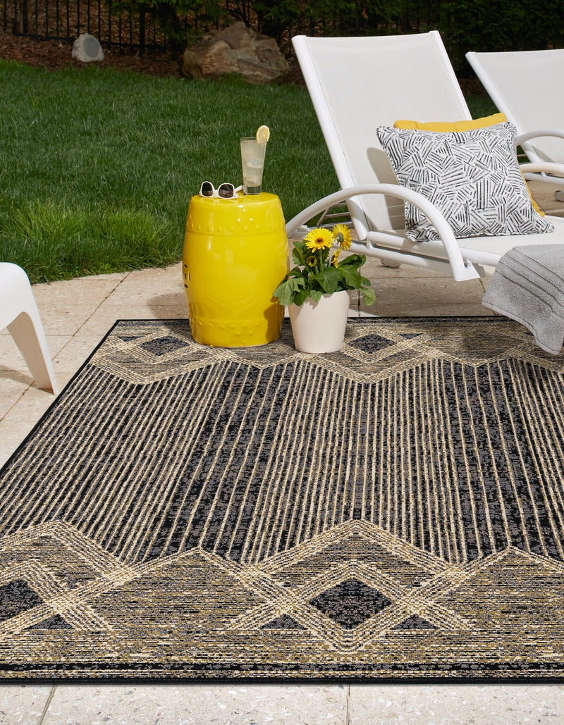 Urban Terrace Collection Area Rug -  Loft Rectangle Charcoal  lifestyle 5