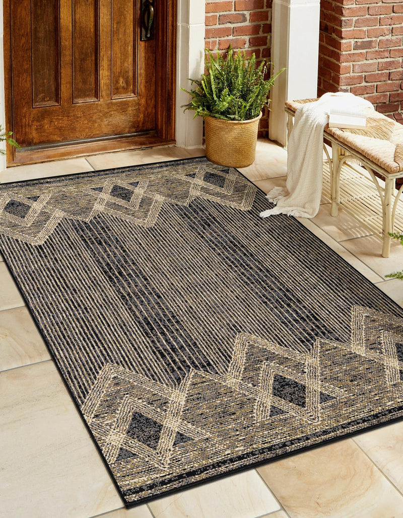 Urban Terrace Collection Area Rug -  Loft Rectangle Charcoal  lifestyle 6