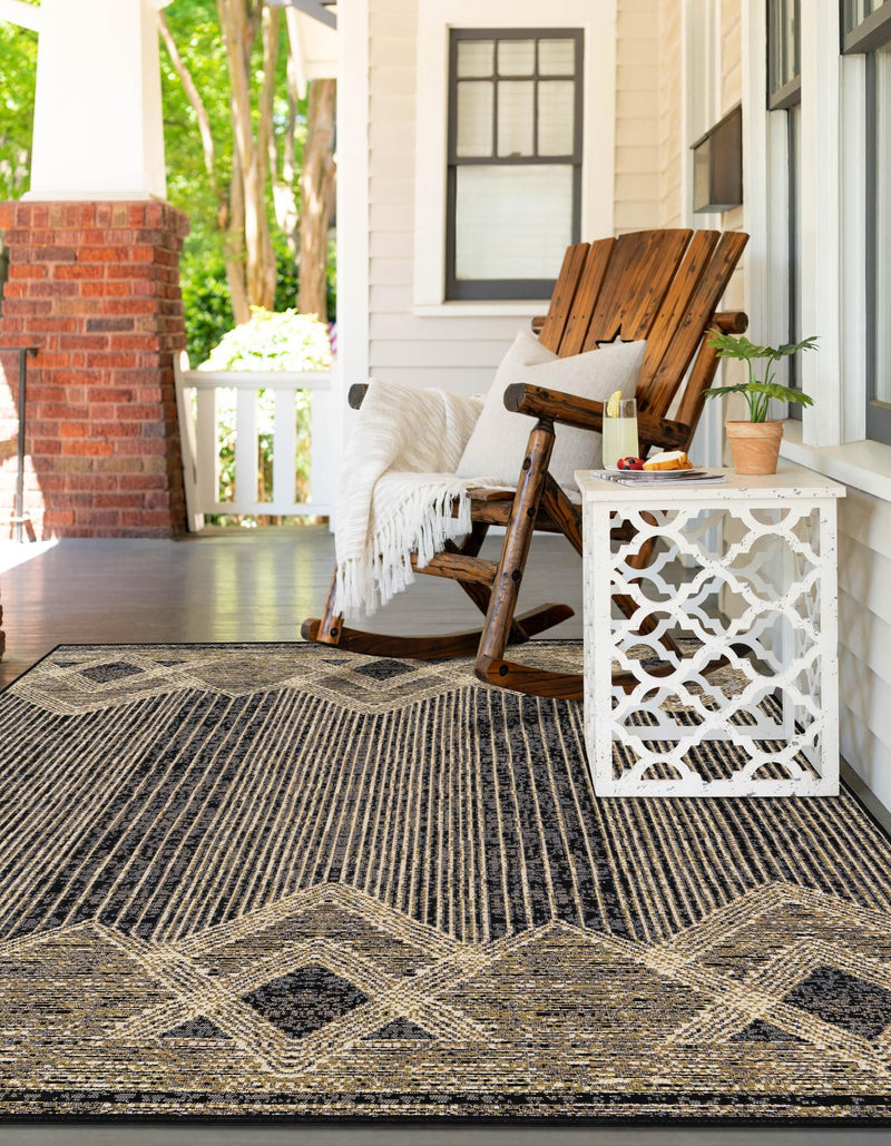 Urban Terrace Collection Area Rug -  Loft Rectangle Charcoal  lifestyle 9