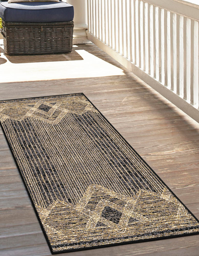 Urban Terrace Collection Area Rug -  Loft Runner Charcoal  lifestyle 25