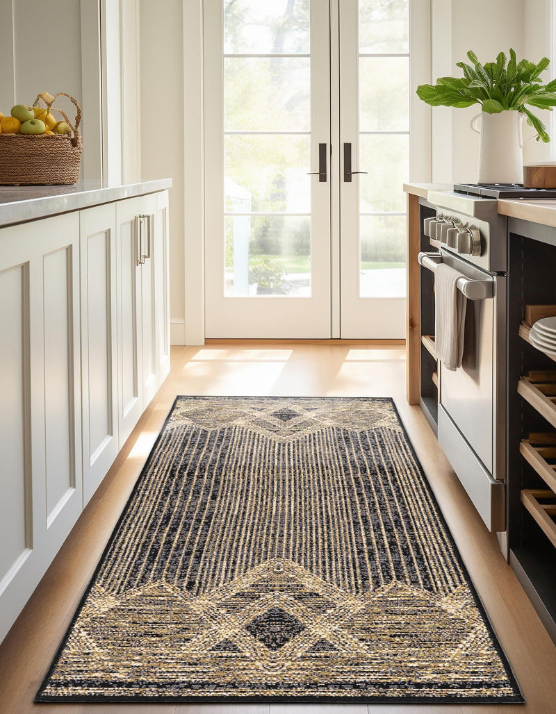 Urban Terrace Collection Area Rug -  Loft Runner Charcoal  lifestyle 34