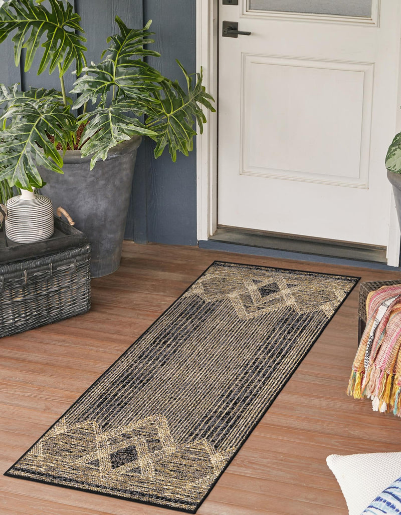 Urban Terrace Collection Area Rug -  Loft Runner Charcoal  lifestyle 37