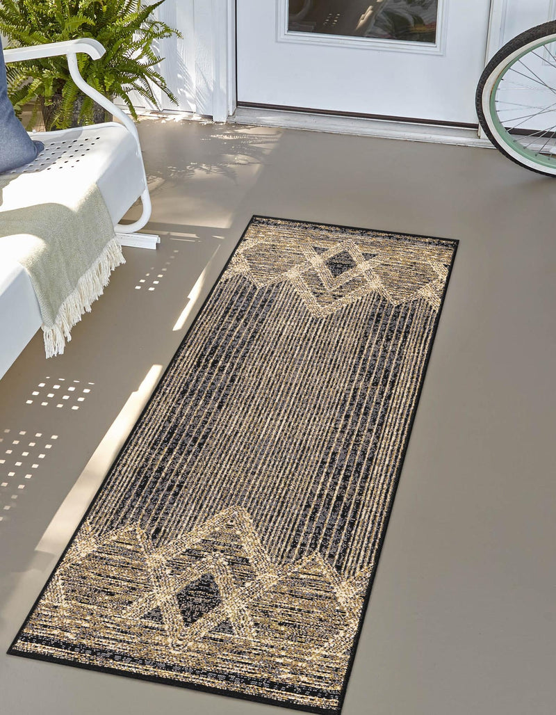 Urban Terrace Collection Area Rug -  Loft Runner Charcoal  lifestyle 43