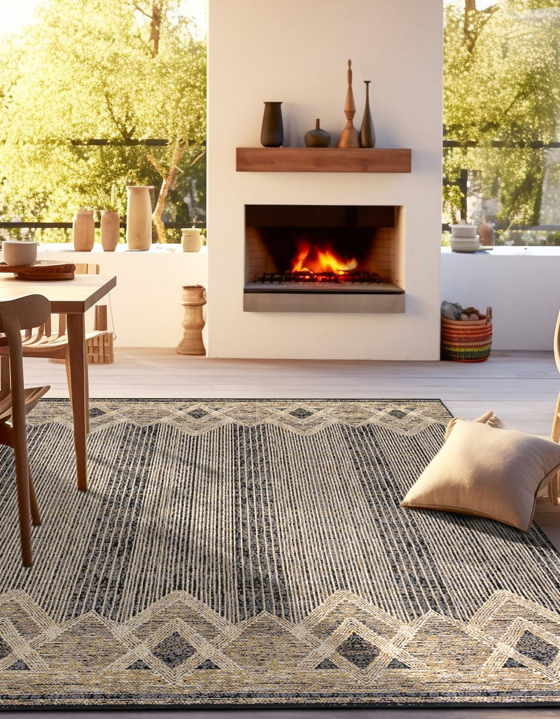 Urban Terrace Collection Area Rug -  Loft Square Charcoal  lifestyle 26