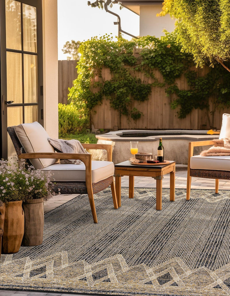 Urban Terrace Collection Area Rug -  Loft Square Charcoal  lifestyle 29