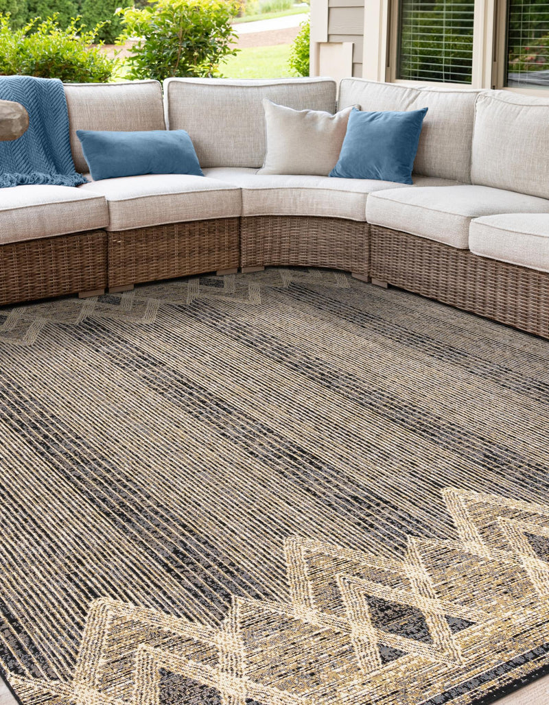 Urban Terrace Collection Area Rug -  Loft Square Charcoal  lifestyle 35