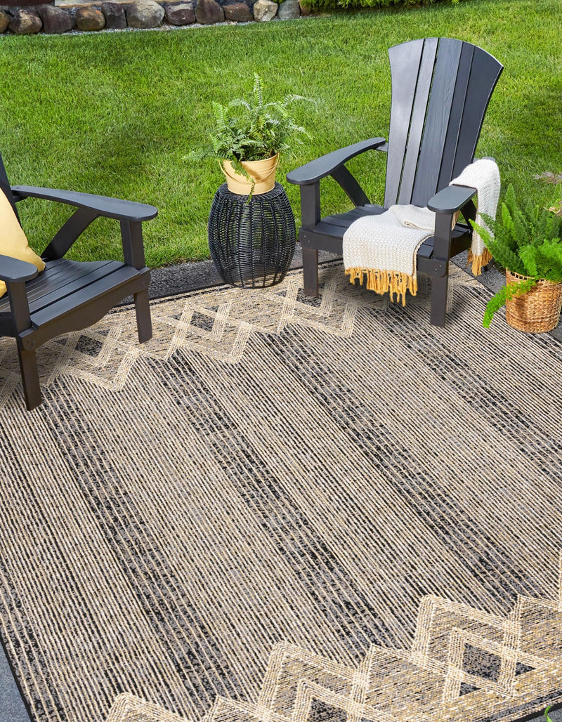 Urban Terrace Collection Area Rug -  Loft Square Charcoal  lifestyle 38