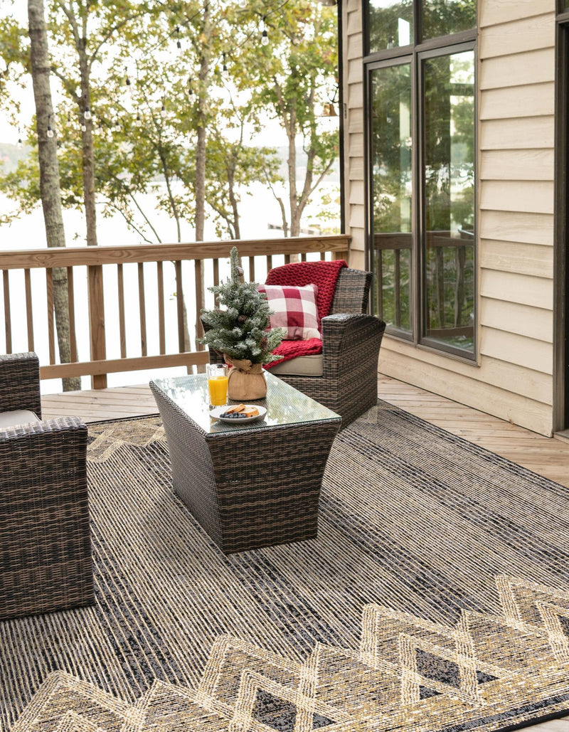 Urban Terrace Collection Area Rug -  Loft Square Charcoal  lifestyle 53