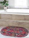 Prague Tapestry Collection Area Rug -  Moravia Oval Fuchsia  lifestyle 44