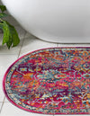 Prague Tapestry Collection Area Rug -  Moravia Oval Fuchsia  lifestyle 56