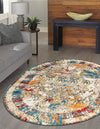 Amalfi Coast Woven Collection Area Rug -  Capri Oval Multi  lifestyle 85