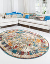 Amalfi Coast Woven Collection Area Rug -  Capri Oval Multi  lifestyle 95