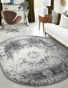 Amalfi Coast Woven Collection Area Rug -  Ravello Oval Gray  lifestyle 20