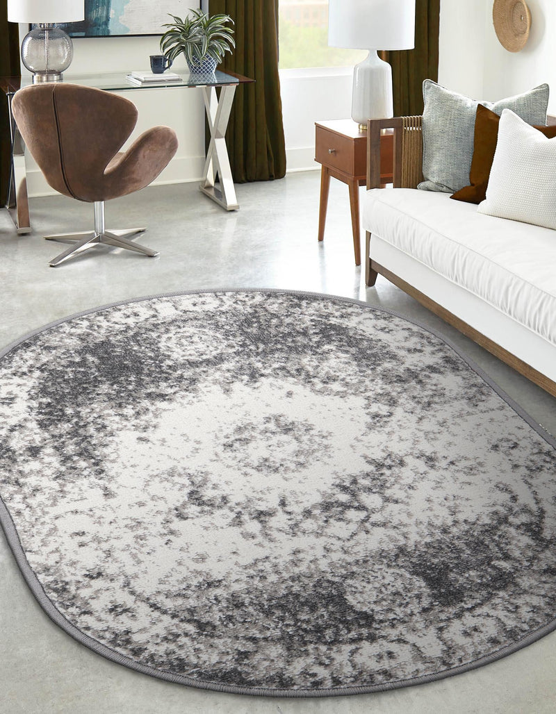 Amalfi Coast Woven Collection Area Rug -  Ravello Oval Gray  lifestyle 44