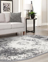 Amalfi Coast Woven Collection Area Rug -  Ravello Oval Gray  lifestyle 41