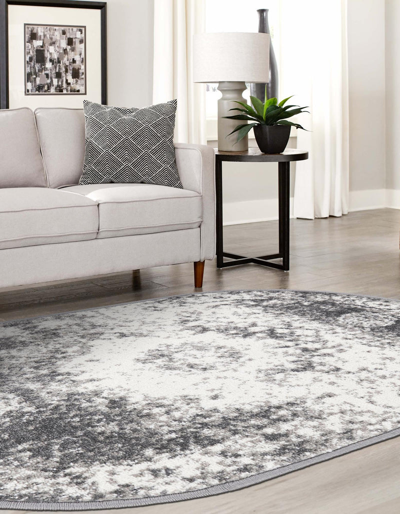 Amalfi Coast Woven Collection Area Rug -  Ravello Oval Gray  lifestyle 81