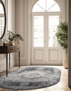 Amalfi Coast Woven Collection Area Rug -  Ravello Oval Gray  lifestyle 63