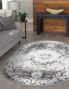 Amalfi Coast Woven Collection Area Rug -  Ravello Oval Gray  lifestyle 126