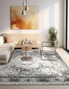 Amalfi Coast Woven Collection Area Rug -  Ravello Square Gray  lifestyle 106