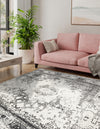 Amalfi Coast Woven Collection Area Rug -  Ravello Square Gray  lifestyle 116