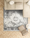 Amalfi Coast Woven Collection Area Rug -  Ravello Square Gray  lifestyle 128