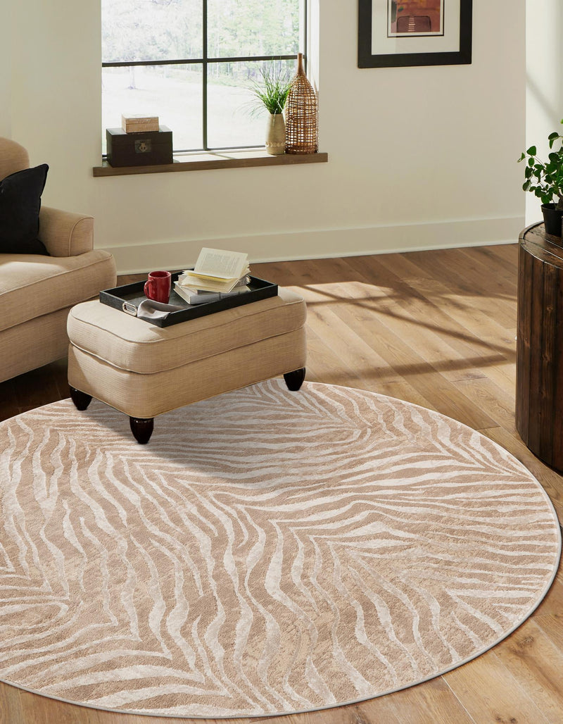 Bloomsbury Elegance Collection Area Rug -  Chelsea Round Ivory Beige  lifestyle 40