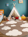 Wonder Tykes Collection Area Rug -  Dreamview Round Hazelnut Beige  lifestyle 87