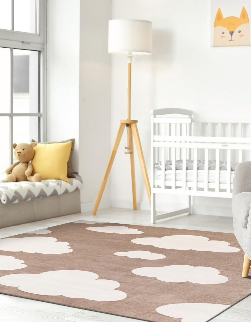 Wonder Tykes Collection Area Rug -  Dreamview Square Hazelnut Beige  lifestyle 89