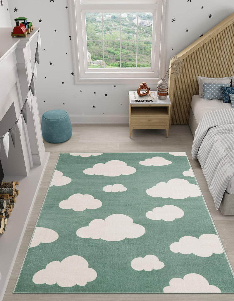 Wonder Tykes Collection Area Rug -  Dreamview Rectangle Soft Green  lifestyle 17