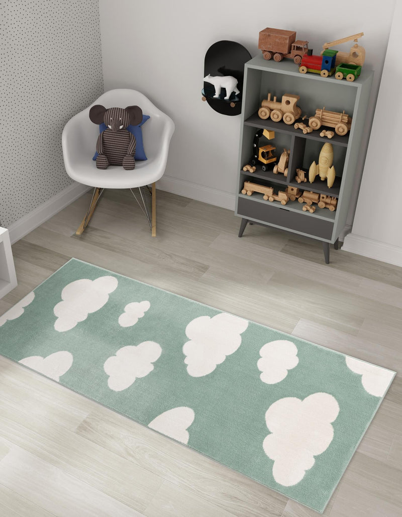 Wonder Tykes Collection Area Rug -  Dreamview Runner Soft Green  lifestyle 64