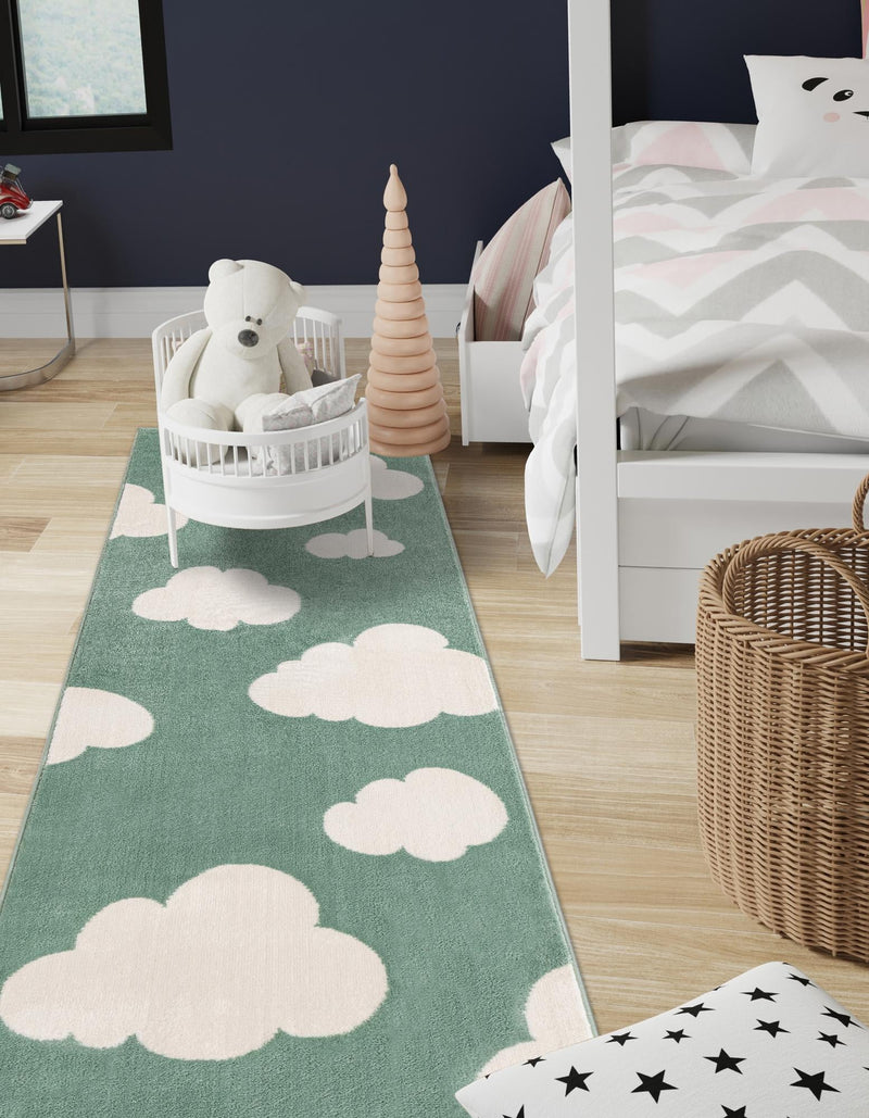 Wonder Tykes Collection Area Rug -  Dreamview Runner Soft Green  lifestyle 82