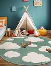 Wonder Tykes Collection Area Rug -  Dreamview Round Soft Green  lifestyle 54