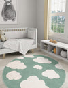 Wonder Tykes Collection Area Rug -  Dreamview Round Soft Green  lifestyle 99