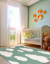 Wonder Tykes Collection Area Rug -  Dreamview Square Soft Green  lifestyle 128