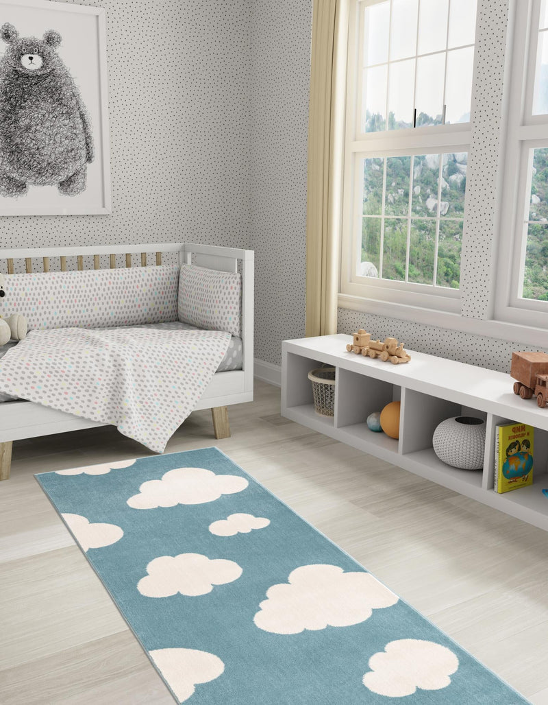 Wonder Tykes Collection Area Rug -  Dreamview Runner Sky blue  lifestyle 49