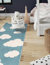 Wonder Tykes Collection Area Rug -  Dreamview Runner Sky blue  lifestyle 67