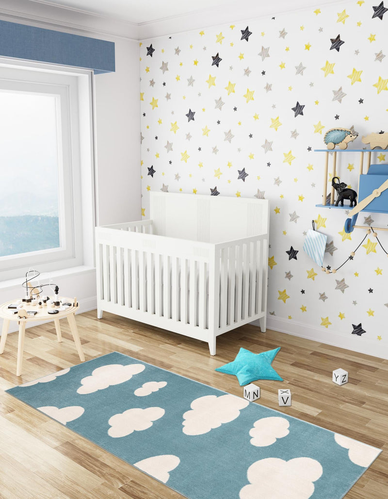 Wonder Tykes Collection Area Rug -  Dreamview Runner Sky blue  lifestyle 94