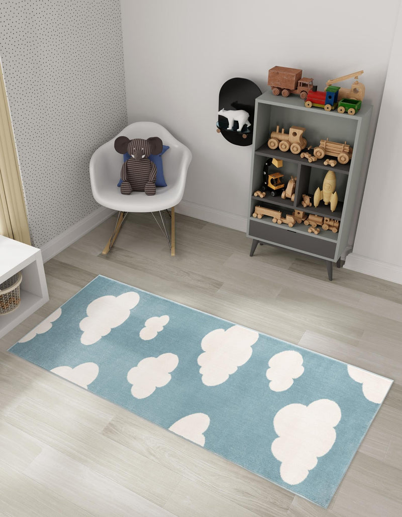 Wonder Tykes Collection Area Rug -  Dreamview Runner Sky blue  lifestyle 121