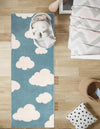 Wonder Tykes Collection Area Rug -  Dreamview Runner Sky blue  lifestyle 130