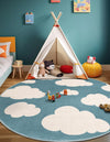 Wonder Tykes Collection Area Rug -  Dreamview Round Sky blue  lifestyle 57